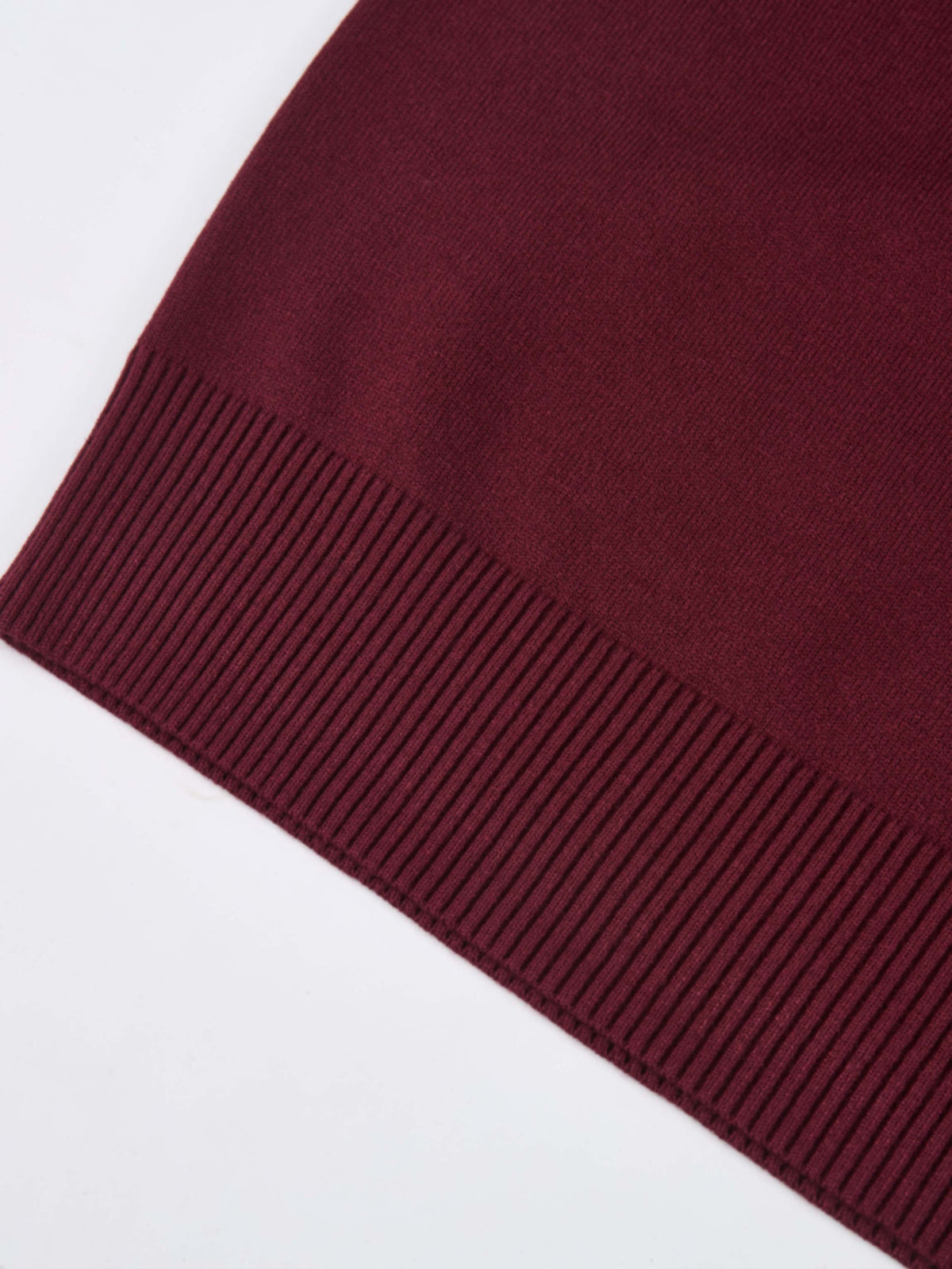 Basic Knit Crew Sweater - Burgundy