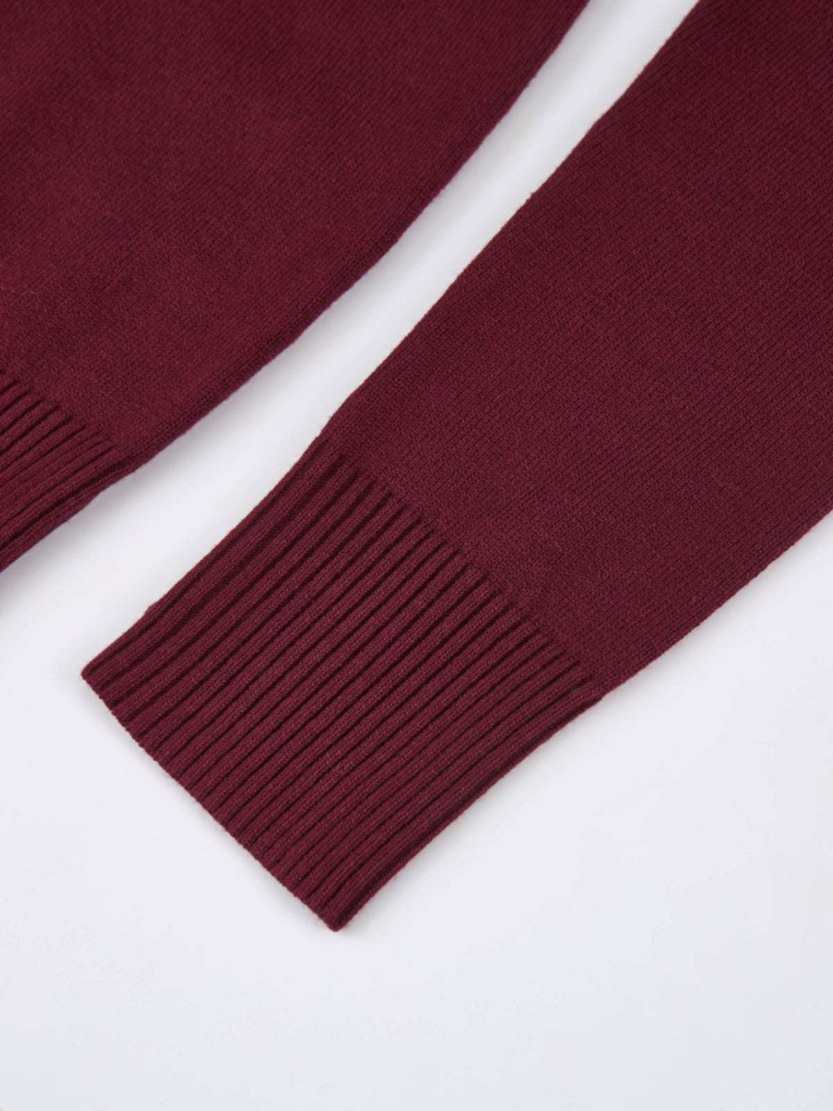 Basic Knit Crew Sweater - Burgundy