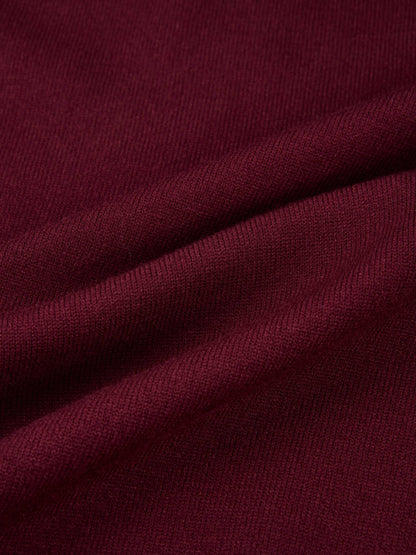 Basic Knit Crew Sweater - Burgundy