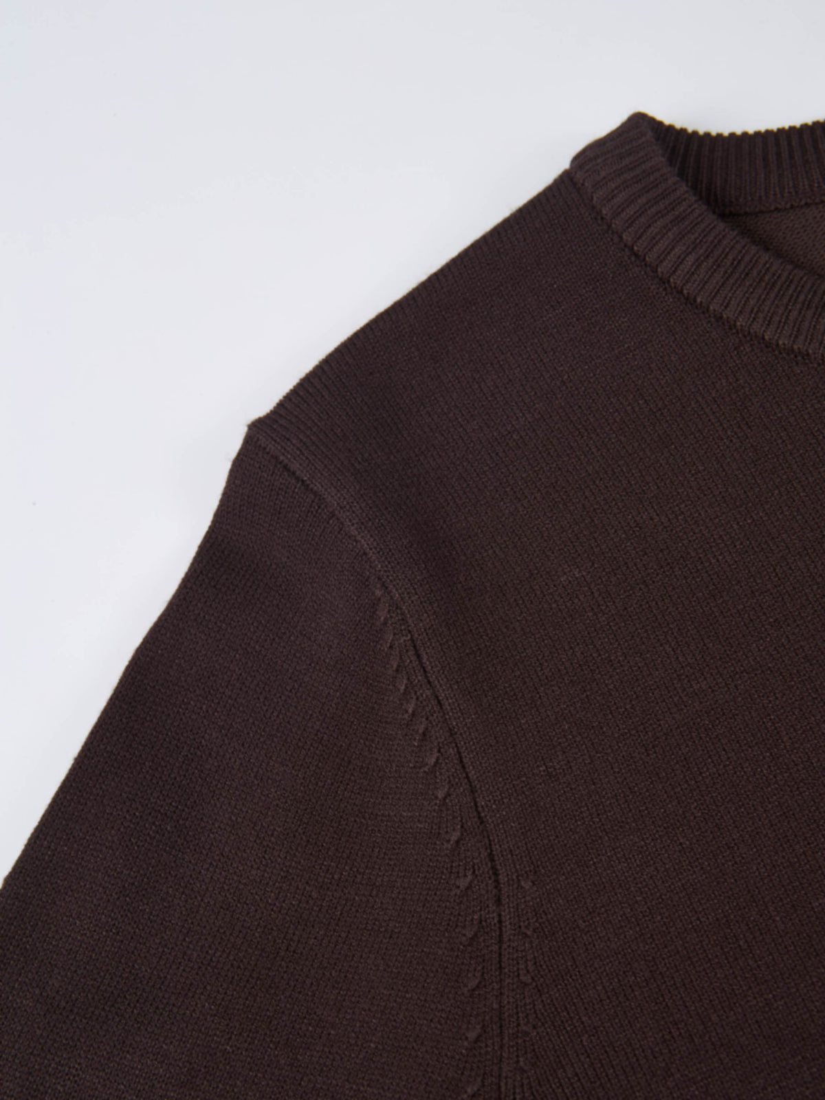 Basic Knit Crew Sweater - Chocolate Brown
