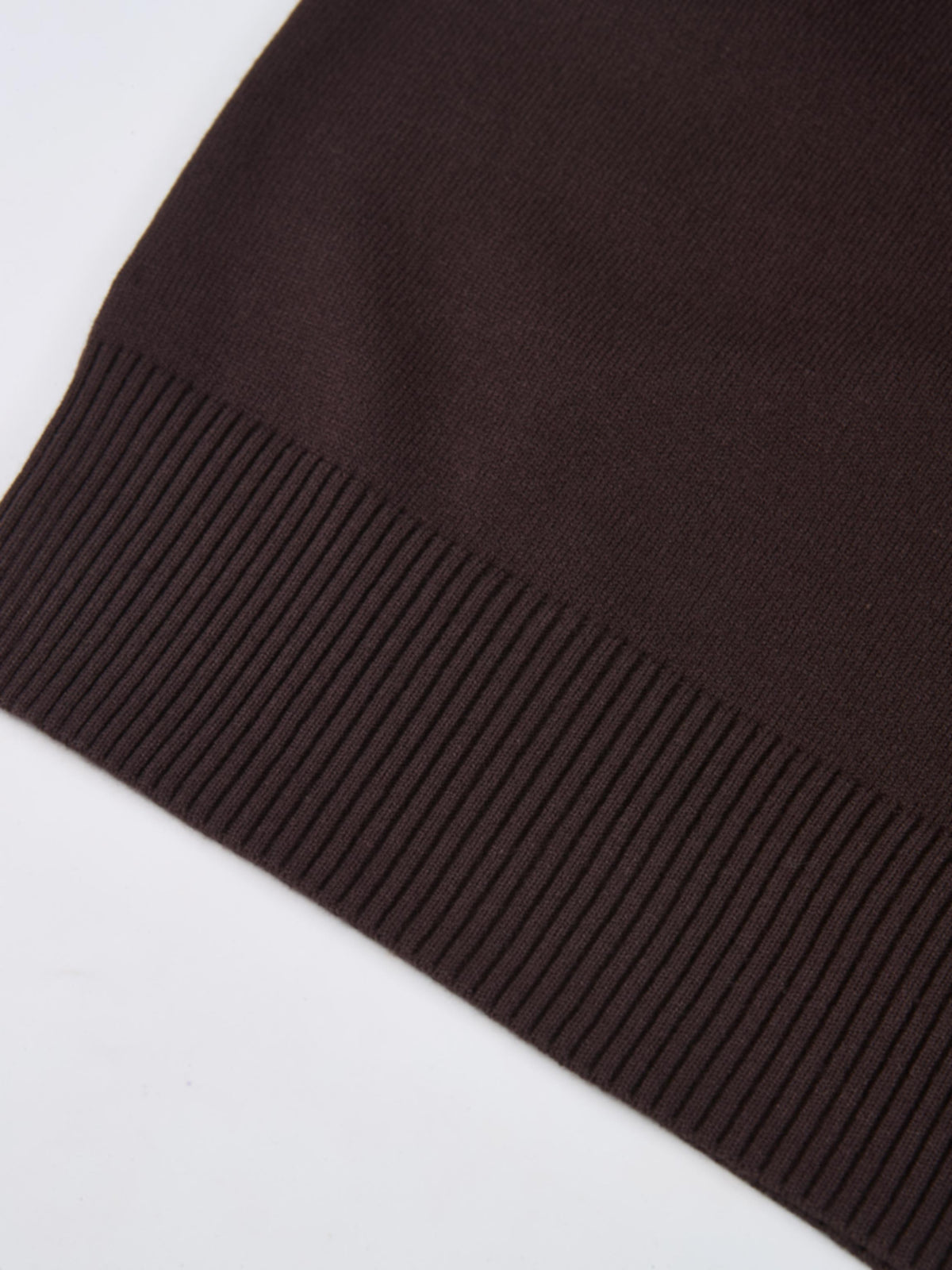Basic Knit Crew Sweater - Chocolate Brown