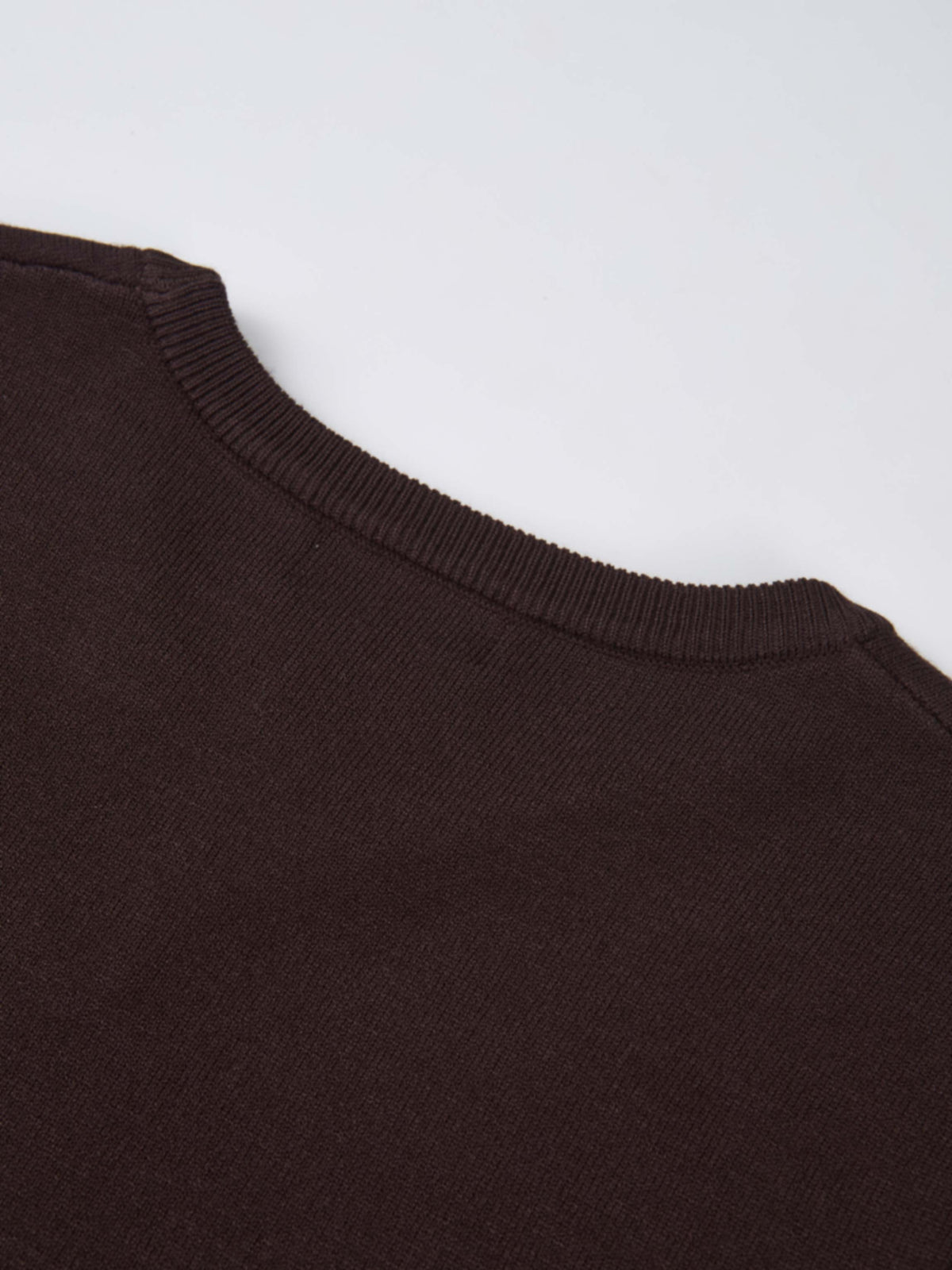 Basic Knit Crew Sweater - Chocolate Brown