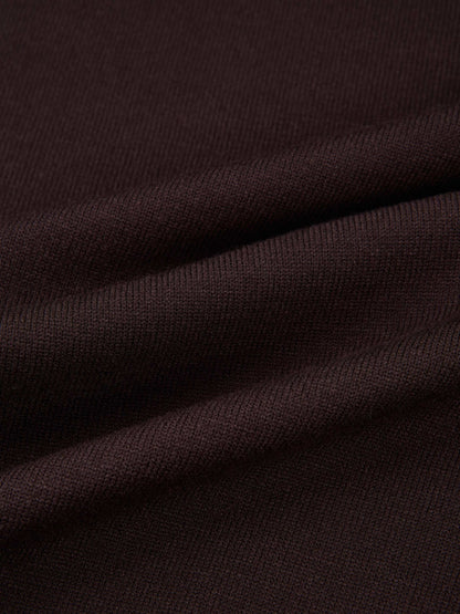 Basic Knit Crew Sweater - Chocolate Brown