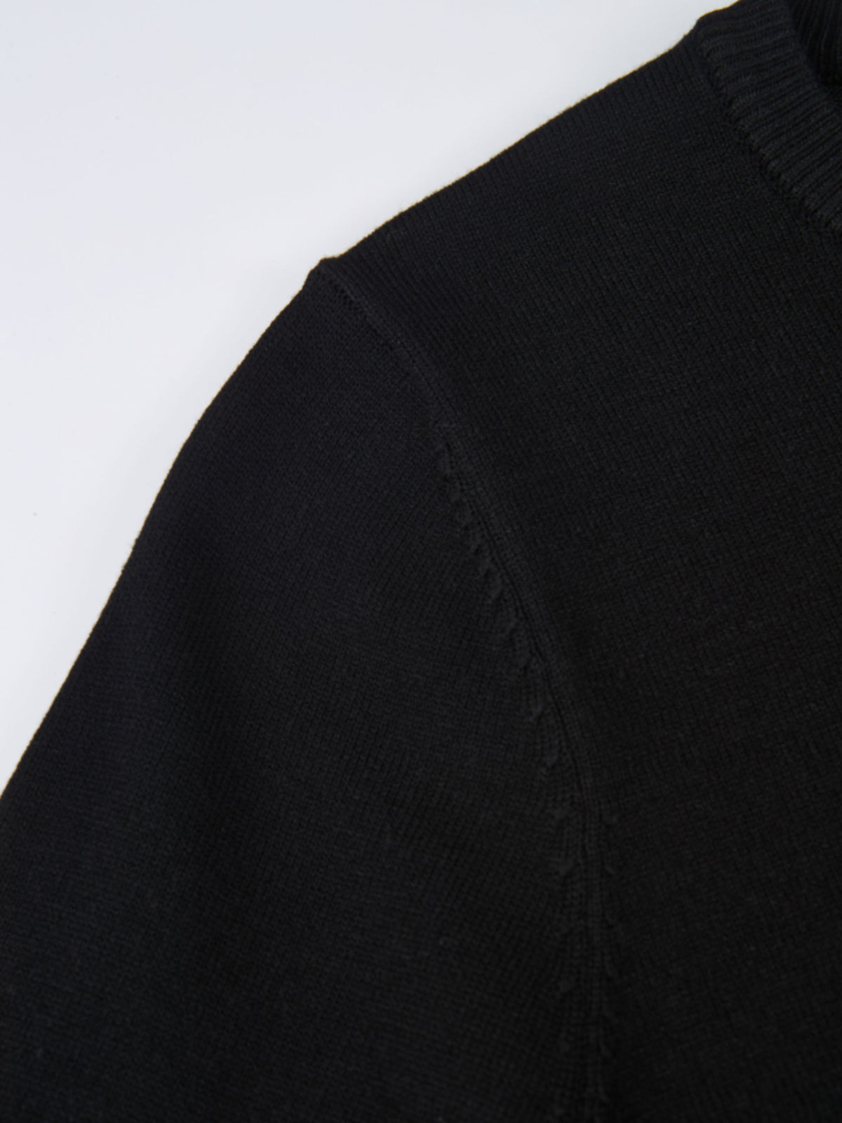 Basic Knit Crew Sweater - Black
