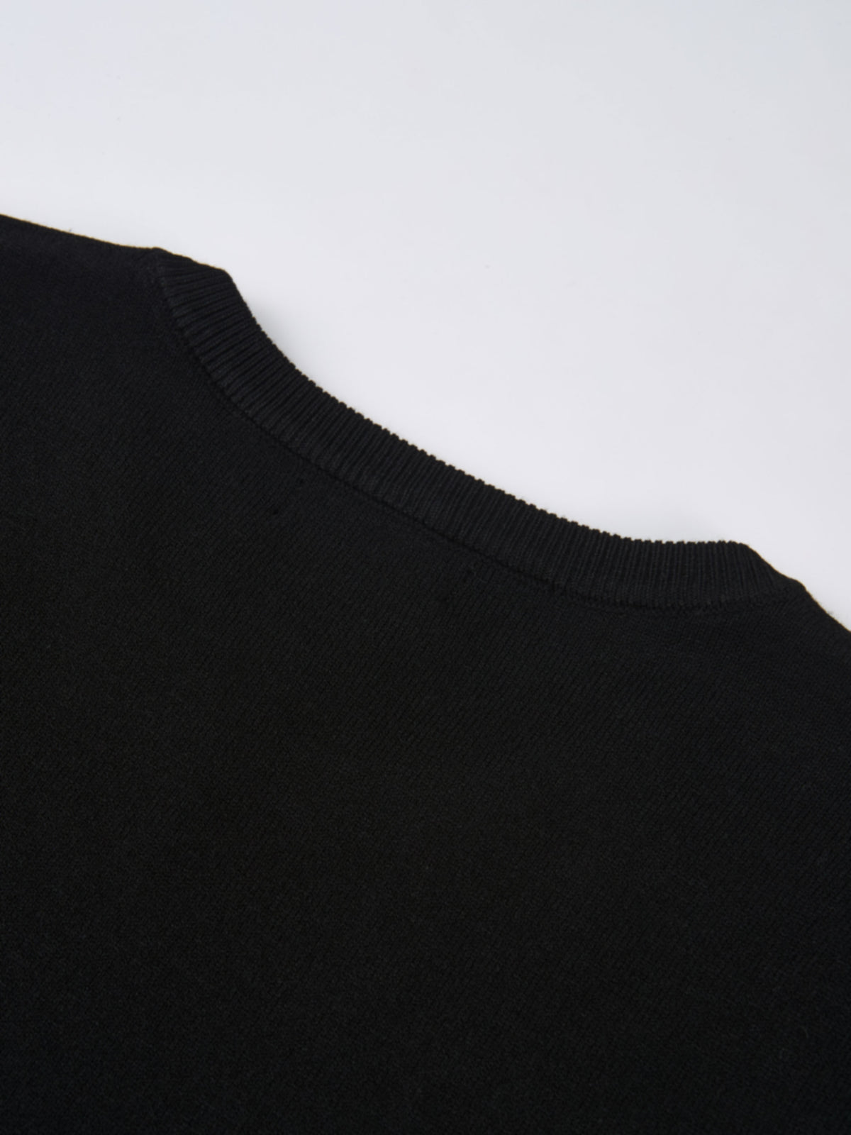 Basic Knit Crew Sweater - Black