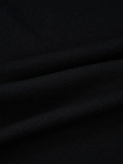 Basic Knit Crew Sweater - Black