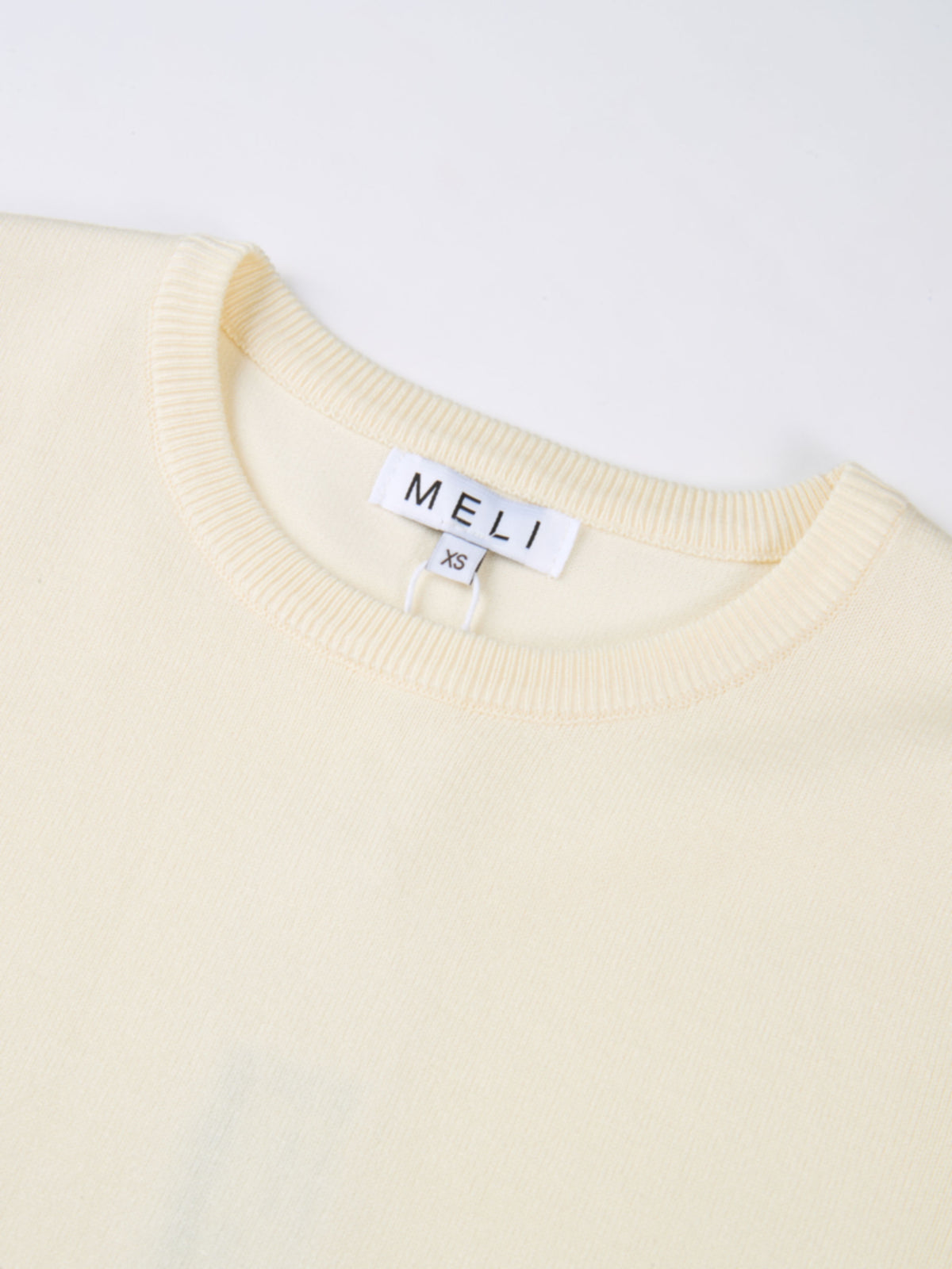 Basic Knit Crew Sweater - Cream