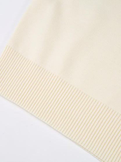 Basic Knit Crew Sweater - Cream