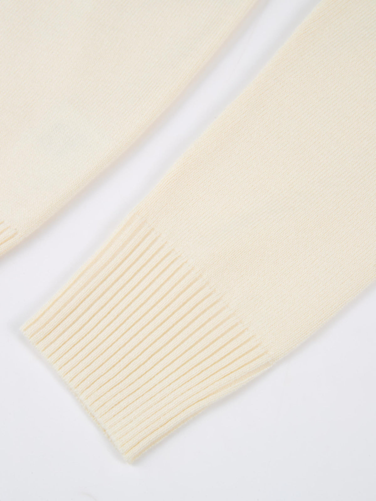Basic Knit Crew Sweater - Cream