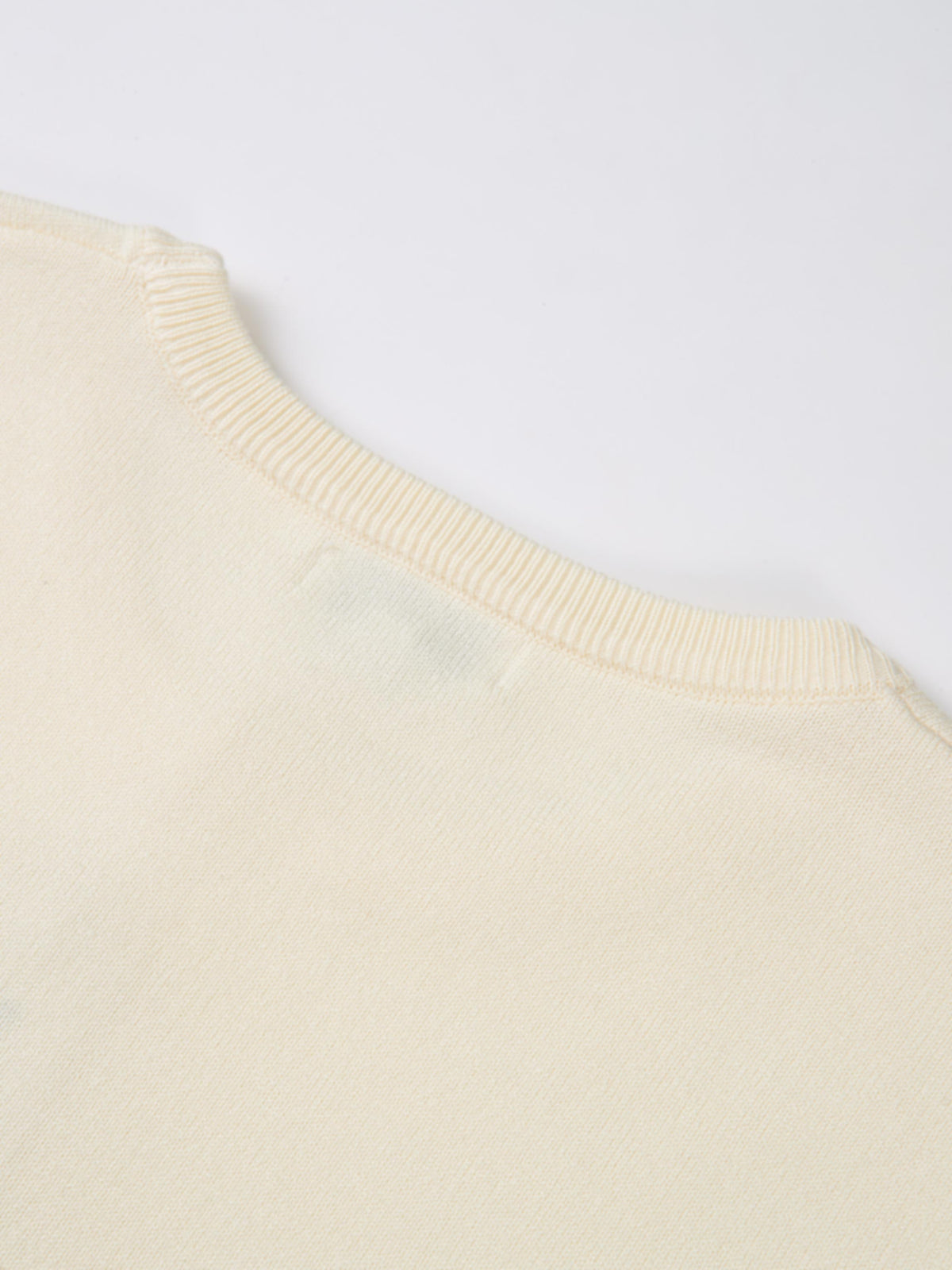 Basic Knit Crew Sweater - Cream