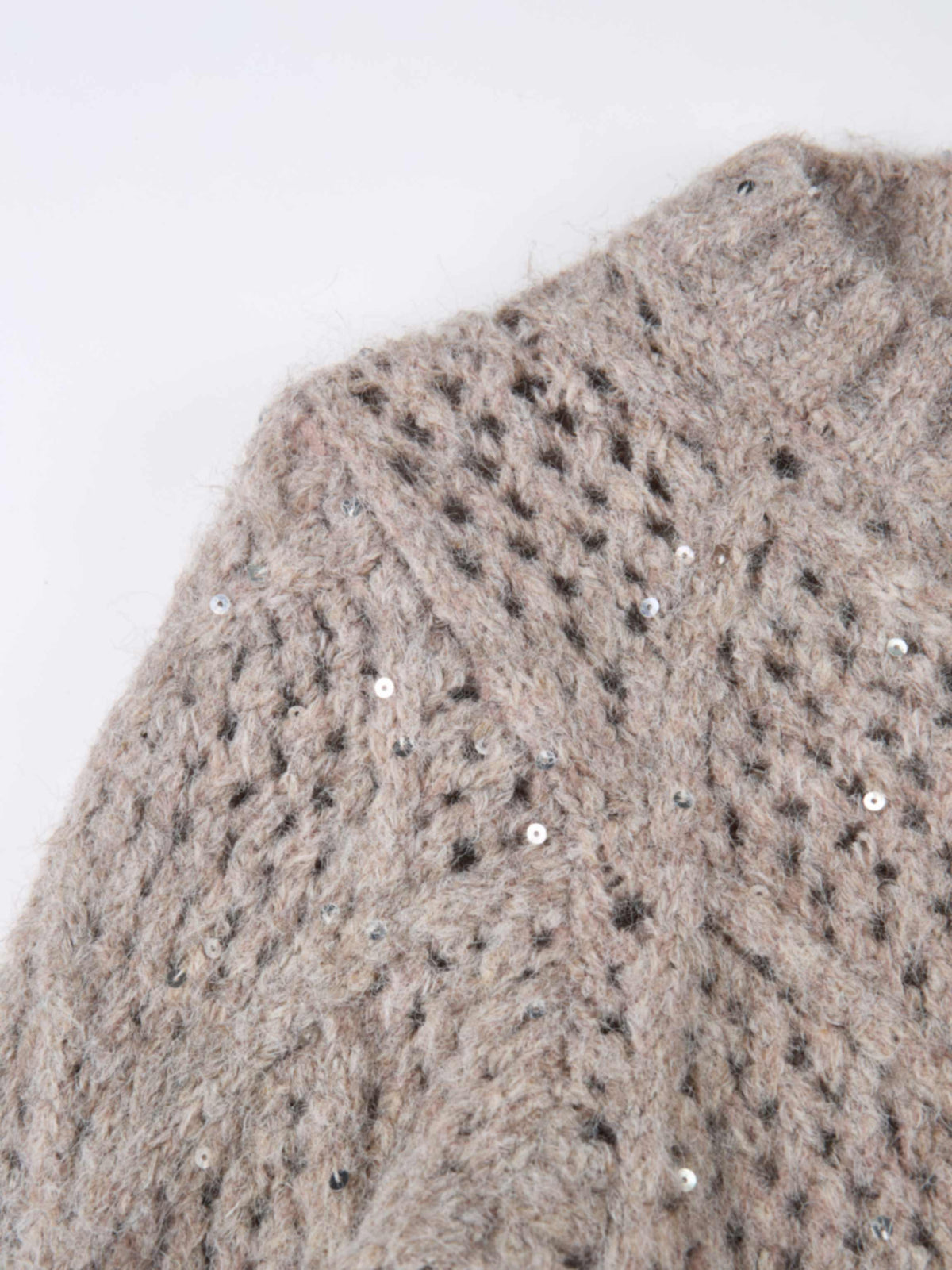 Crochet Sparkle Sweater - Neutral Tones