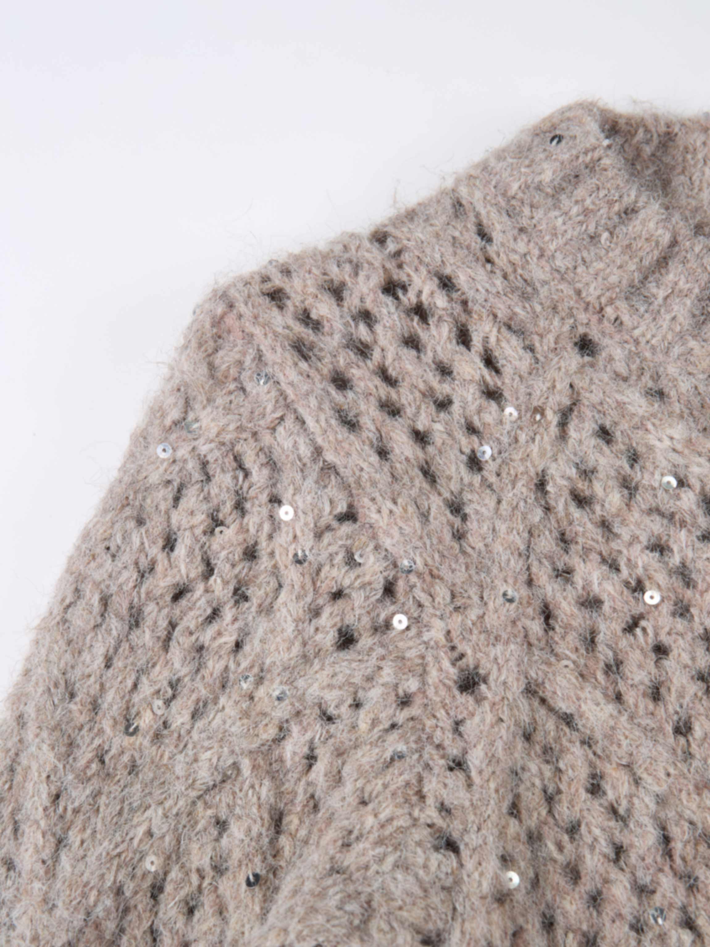 Crochet Sparkle Sweater - Neutral Tones