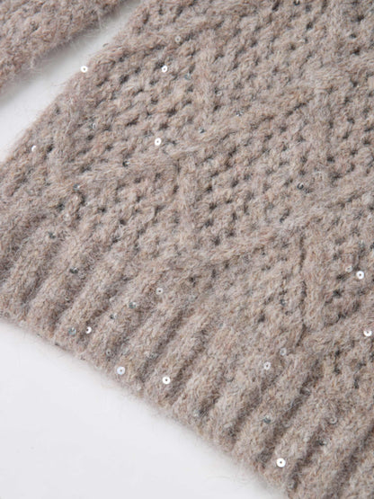 Crochet Sparkle Sweater - Neutral Tones