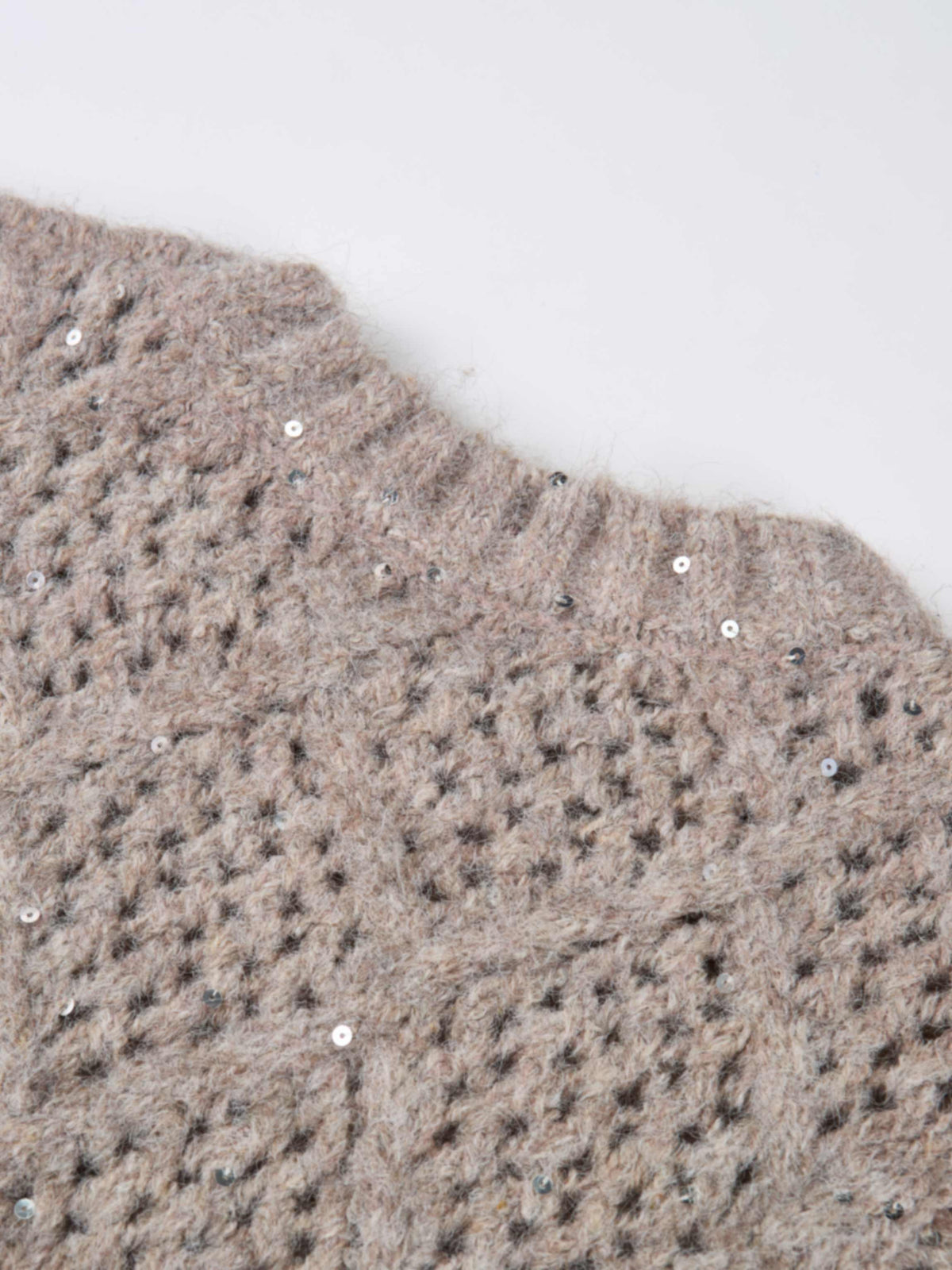 Crochet Sparkle Sweater - Neutral Tones