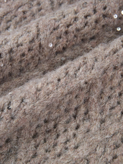 Crochet Sparkle Sweater - Neutral Tones