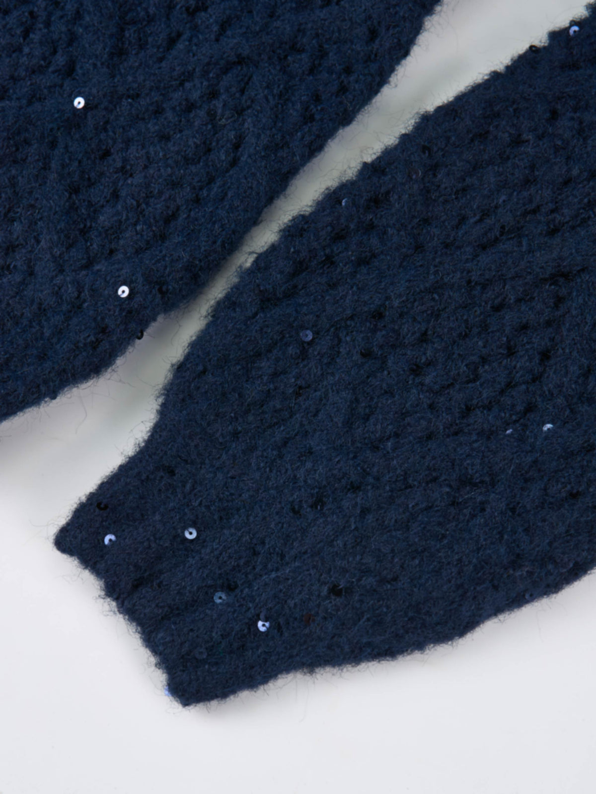 Crochet Sparkle Sweater - Navy