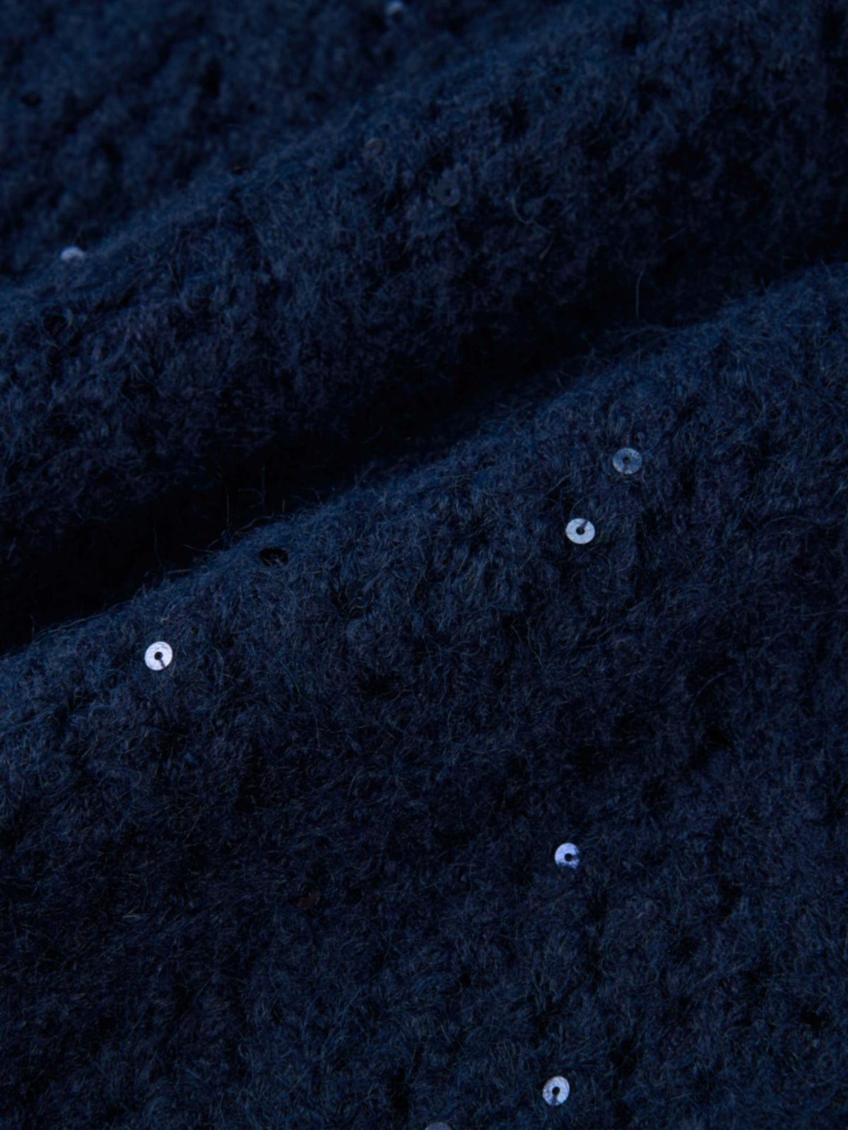 Crochet Sparkle Sweater - Navy