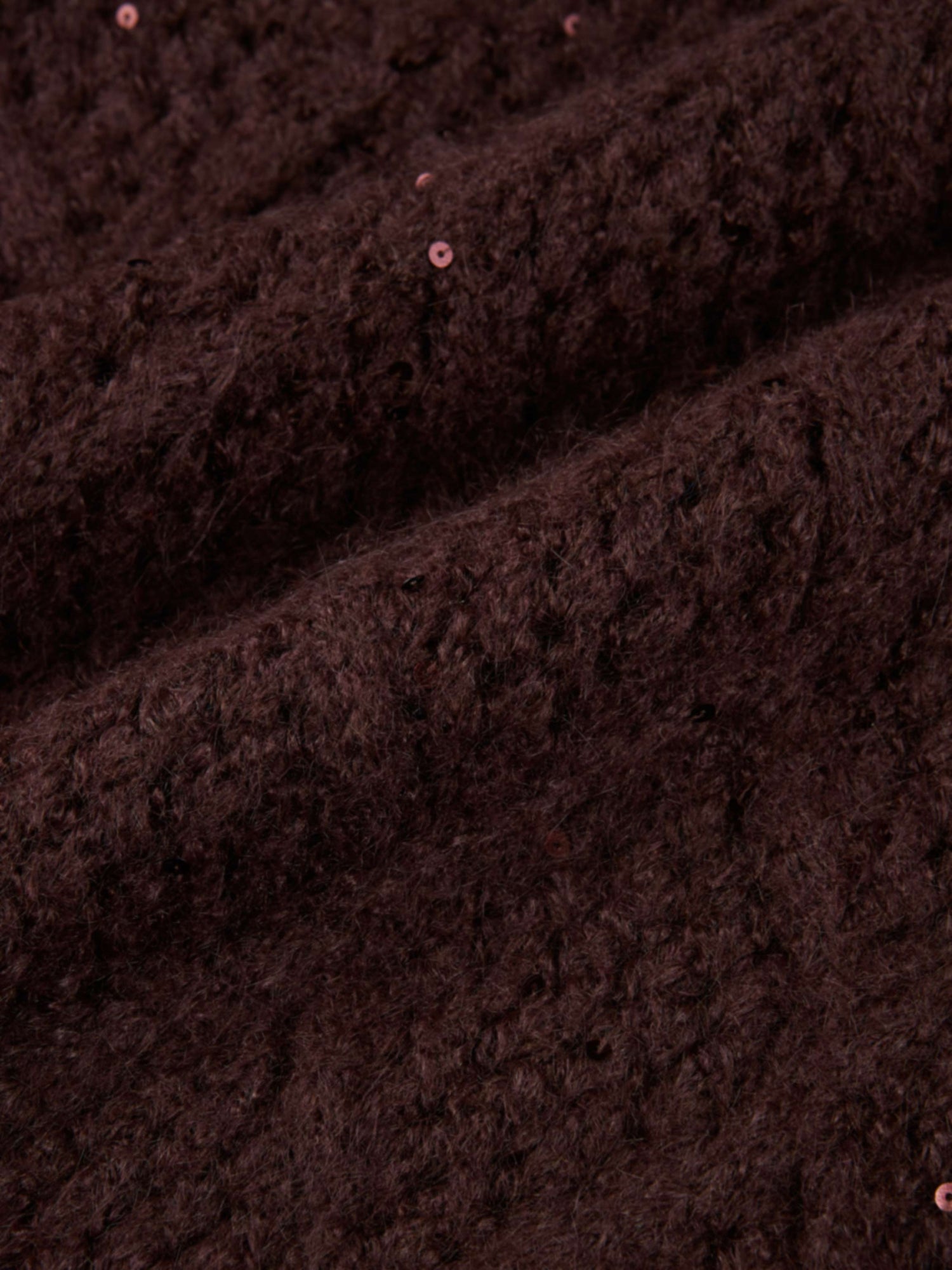Crochet Sparkle Sweater - Brown