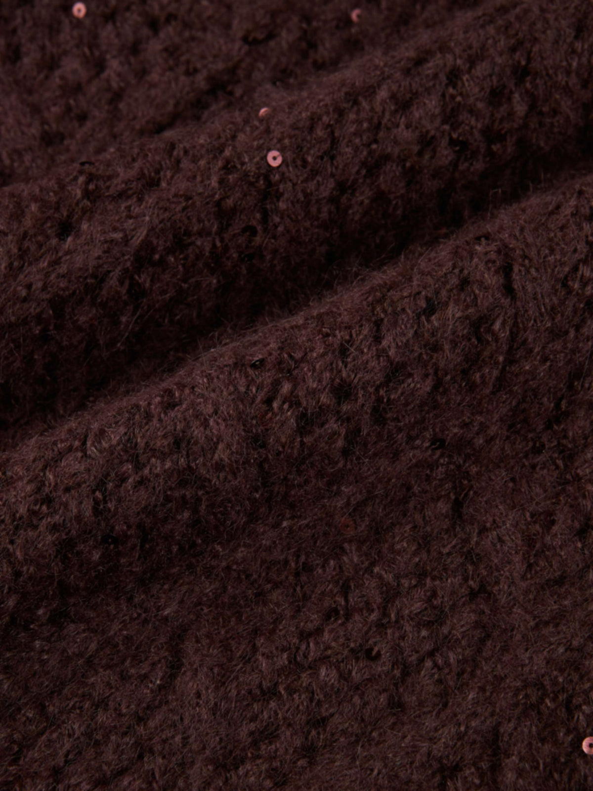 Crochet Sparkle Sweater - Brown