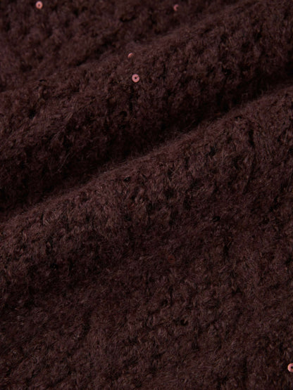 Crochet Sparkle Sweater - Brown