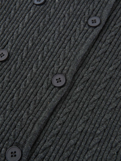 Double Breasted Cardigan - Grey