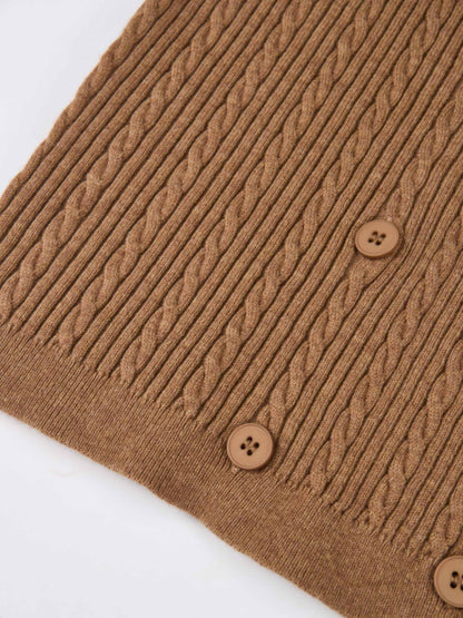 Double Breasted Cardigan - Camel