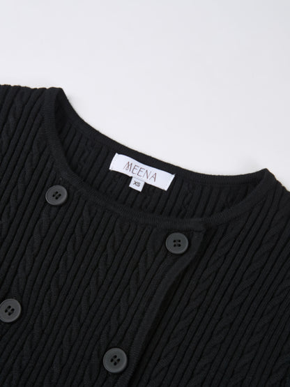 Double Breasted Cardigan - Black