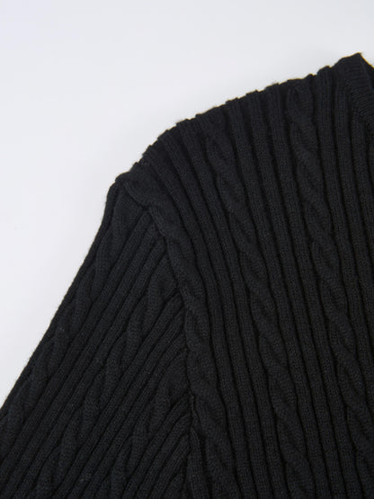 Double Breasted Cardigan - Black