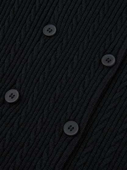 Double Breasted Cardigan - Black