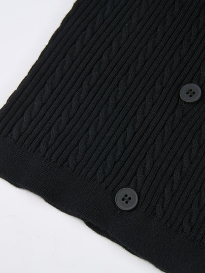 Double Breasted Cardigan - Black