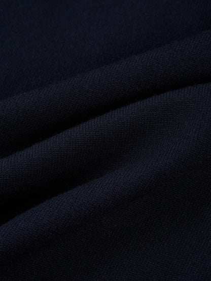 Rhinestone Neck Sweater - Navy
