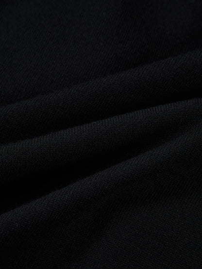 Rhinestone Neck Sweater - Black