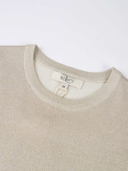 Lurex Sleeveless Top - Cream