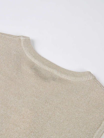Lurex Sleeveless Top - Cream