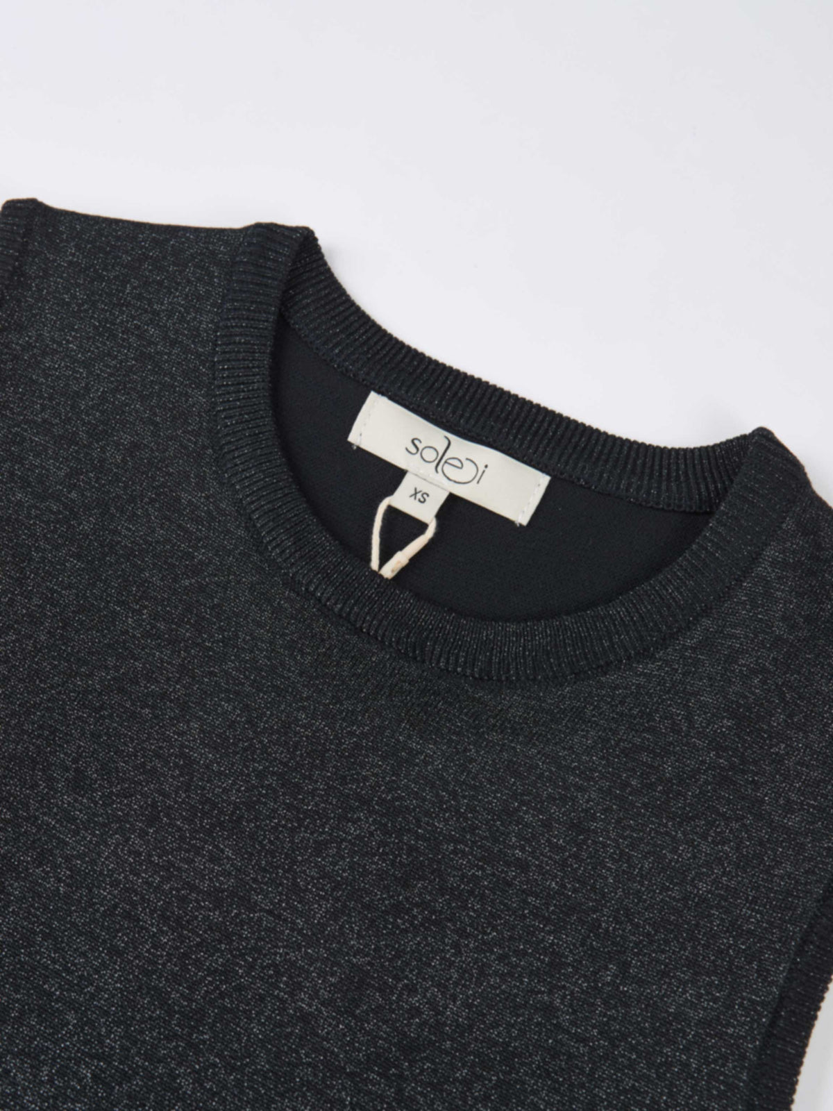 Lurex Sleeveless Top - Black