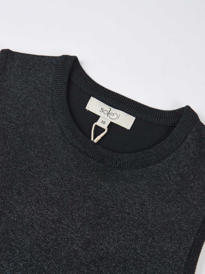 Lurex Sleeveless Top - Black