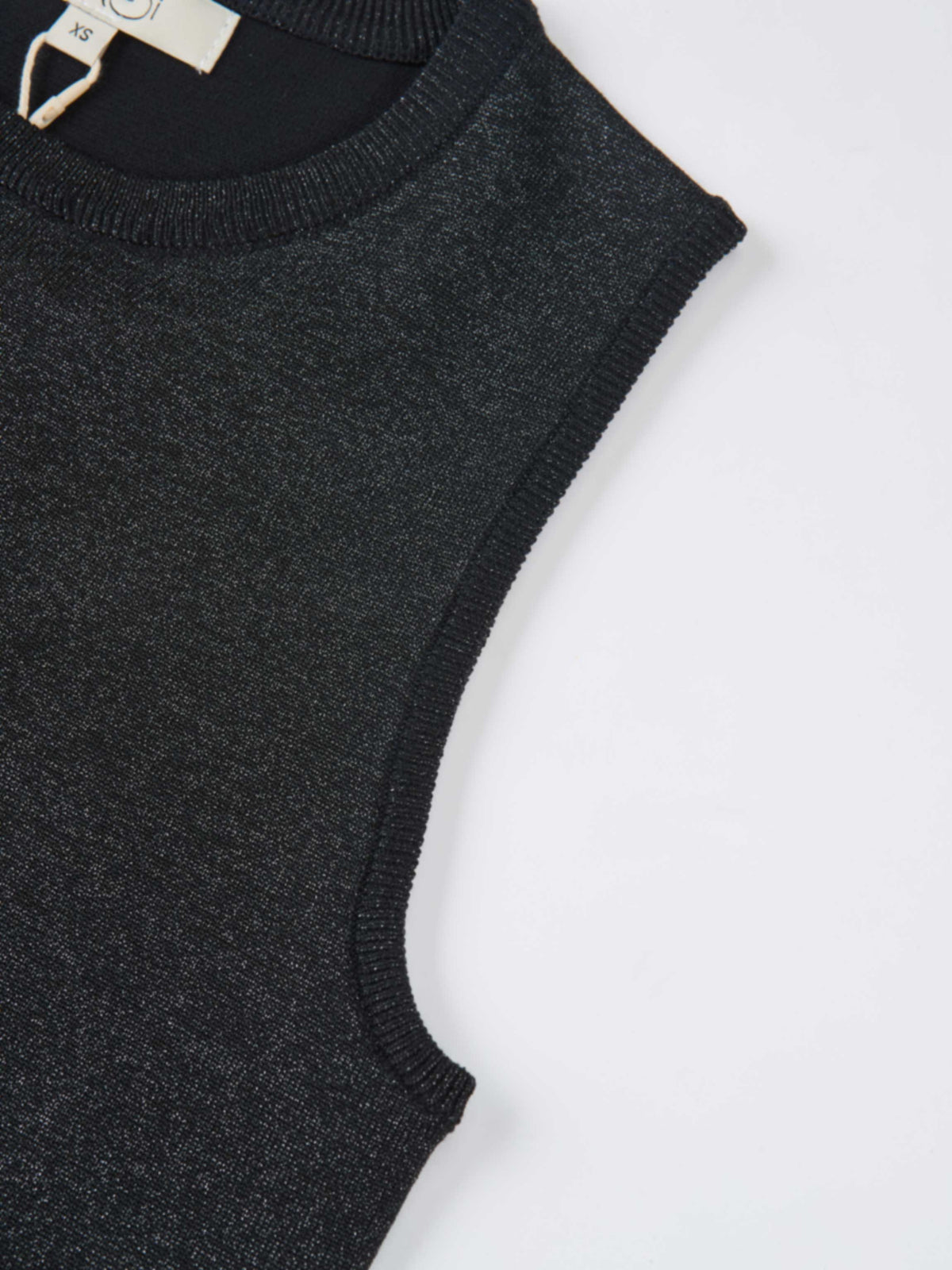 Lurex Sleeveless Top - Black