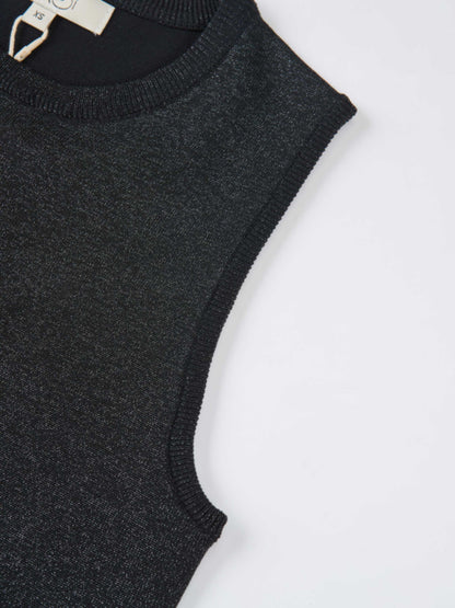 Lurex Sleeveless Top - Black