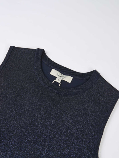 Lurex Sleeveless Top - Blue