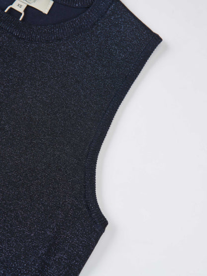 Lurex Sleeveless Top - Blue