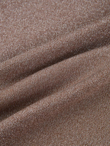 Lurex Sleeveless Top - Brown