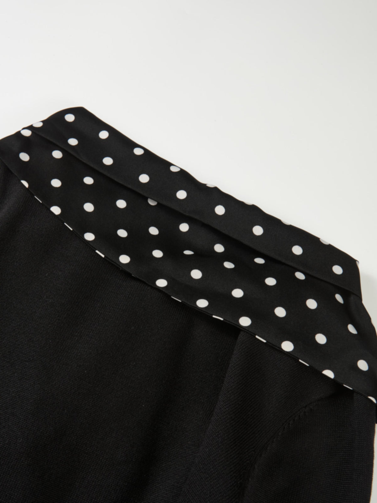 Polka Dot Scarf Sweater - Black