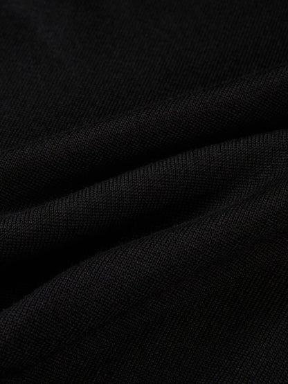 Polka Dot Scarf Sweater - Black