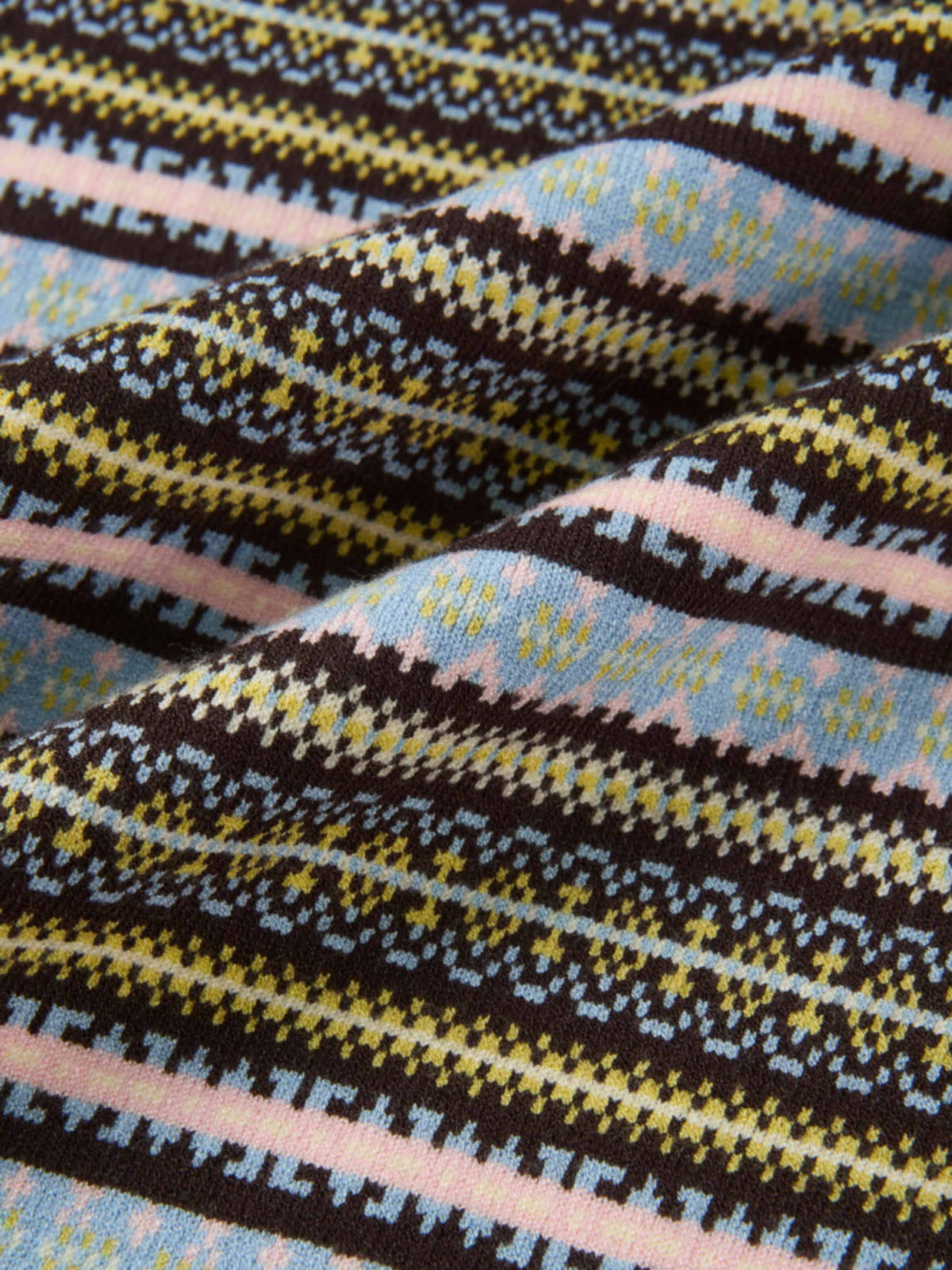 Striped Shirt Sleeve Sweater - Brown Stripe