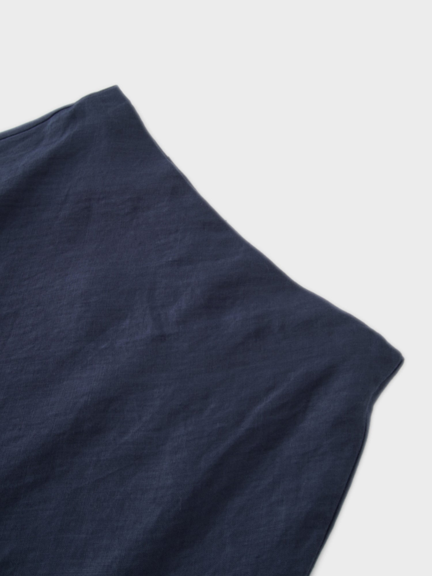 Linen Slip Skirt-Navy