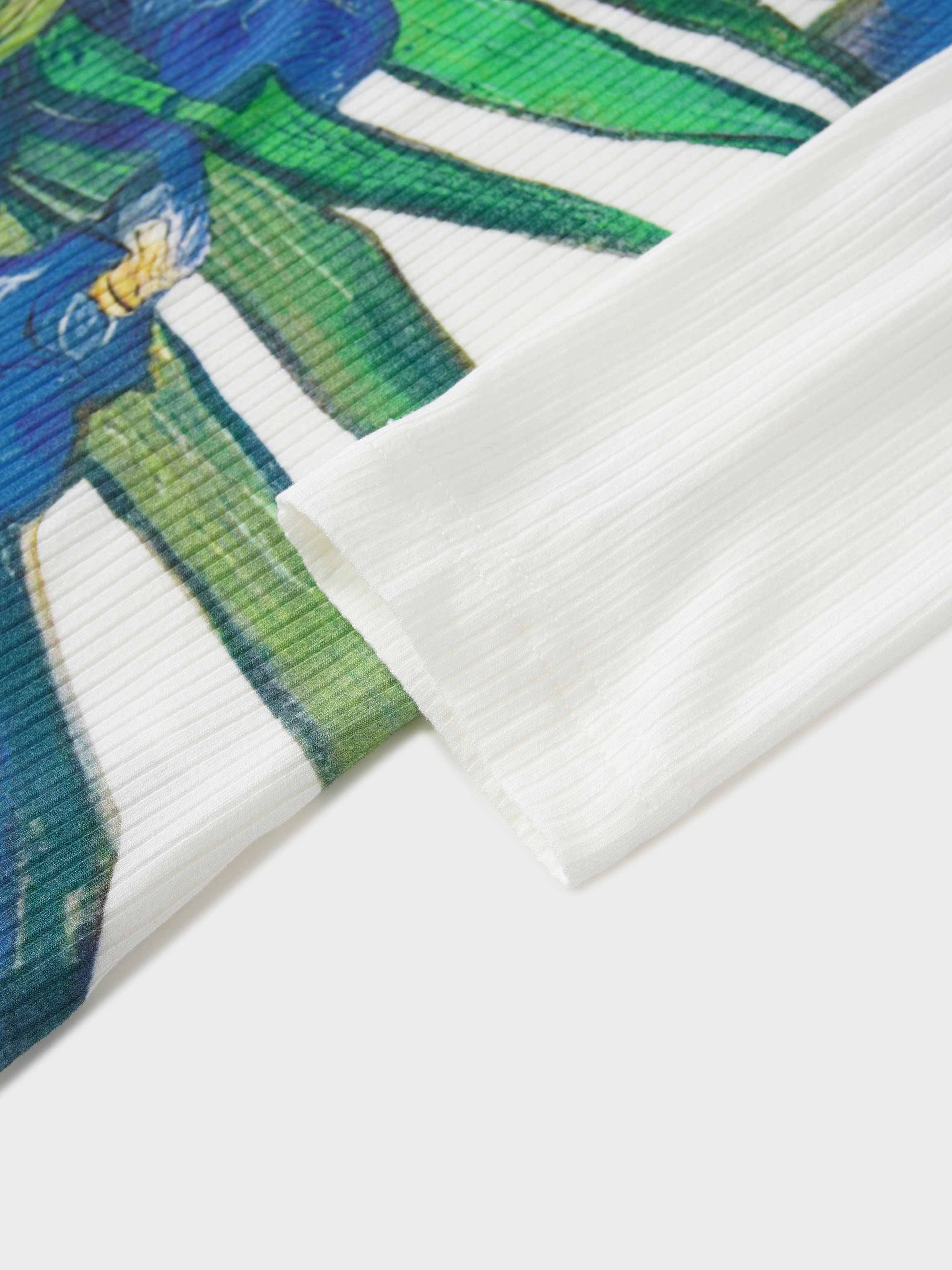 Printed Ribbed T-Shirts-Blue Floral