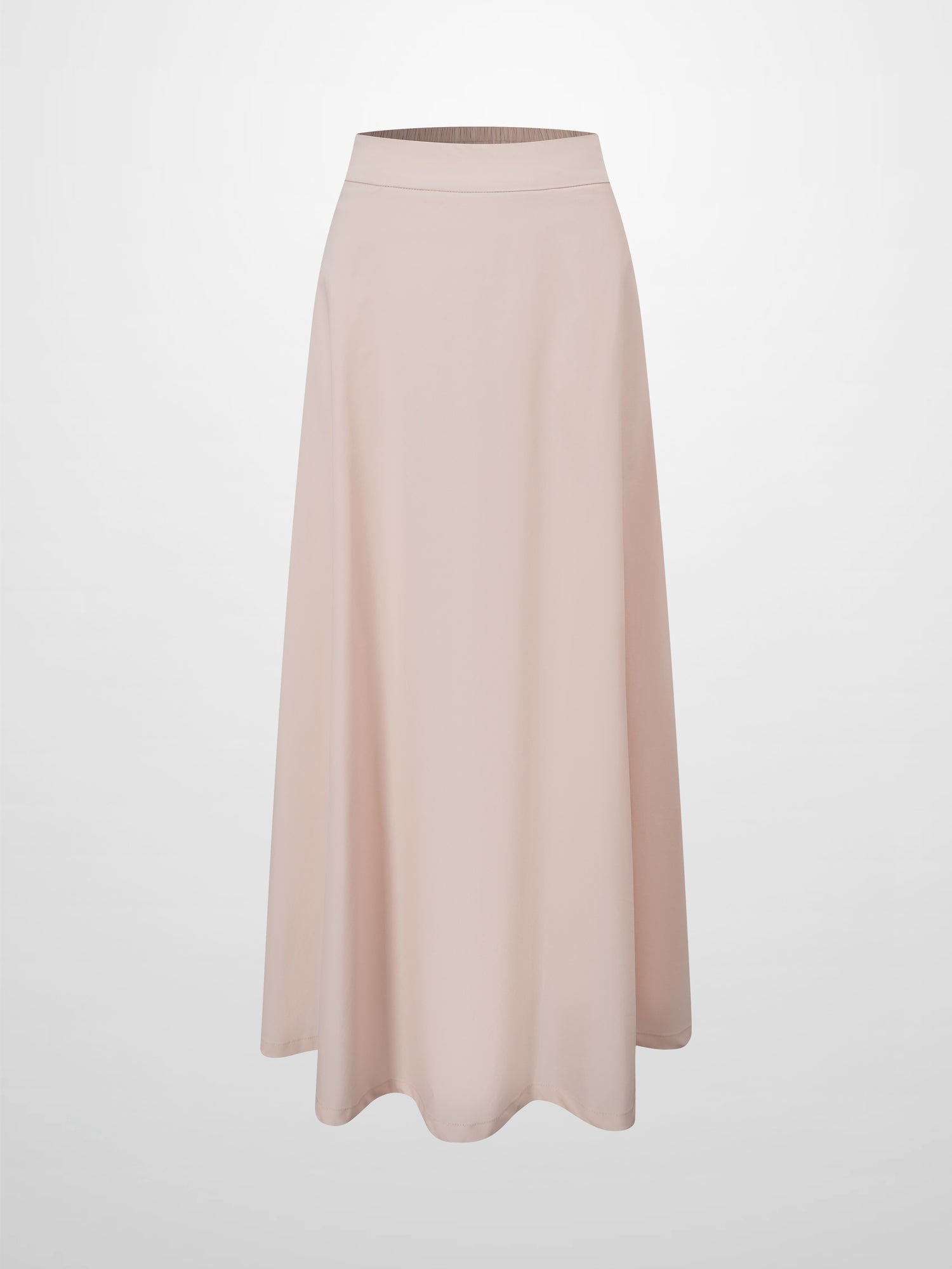Elastic Back Maxi Cotton Blend Skirt-Bone
