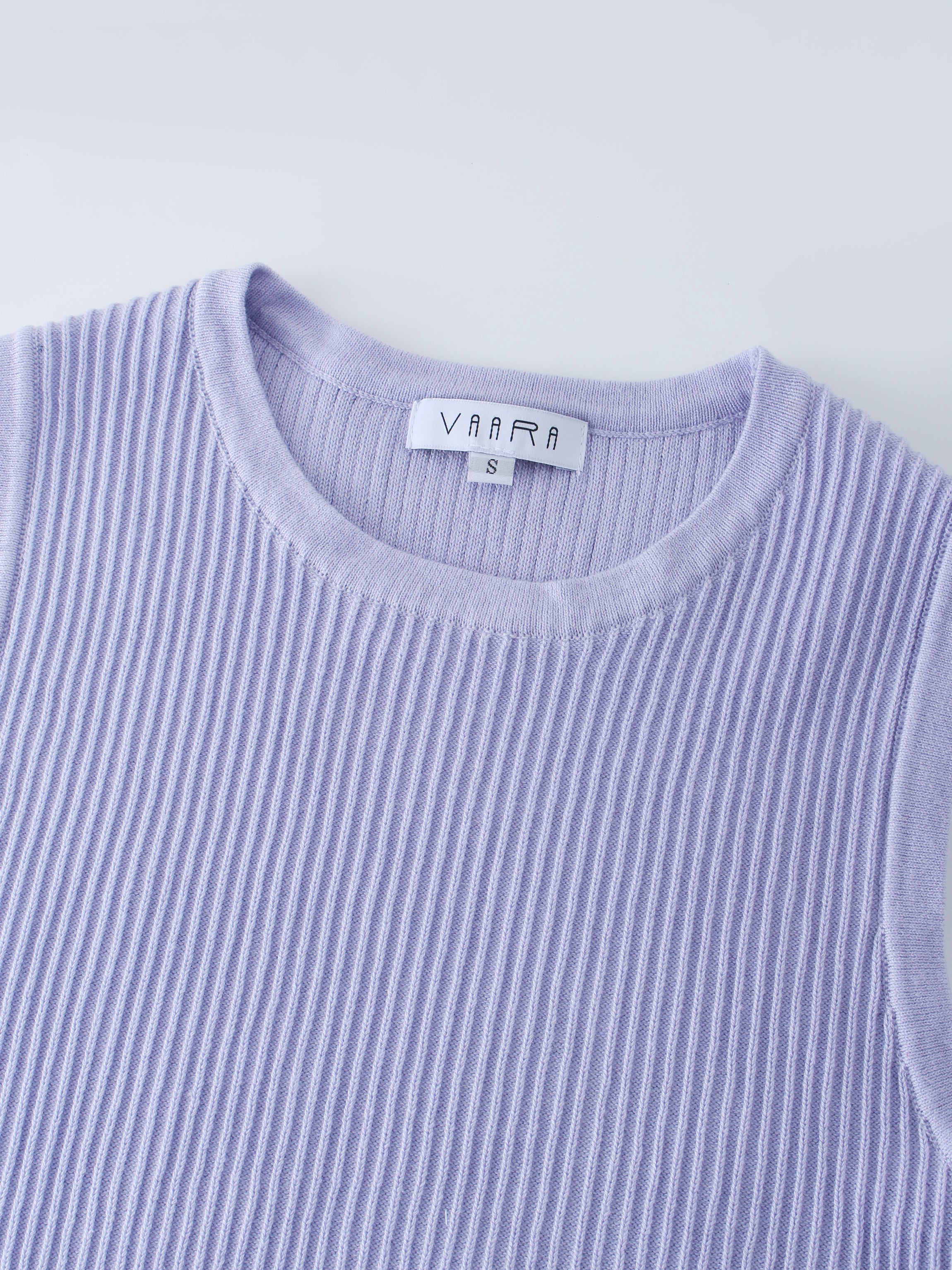 Sleeveless Ribbed Crew-Lavender