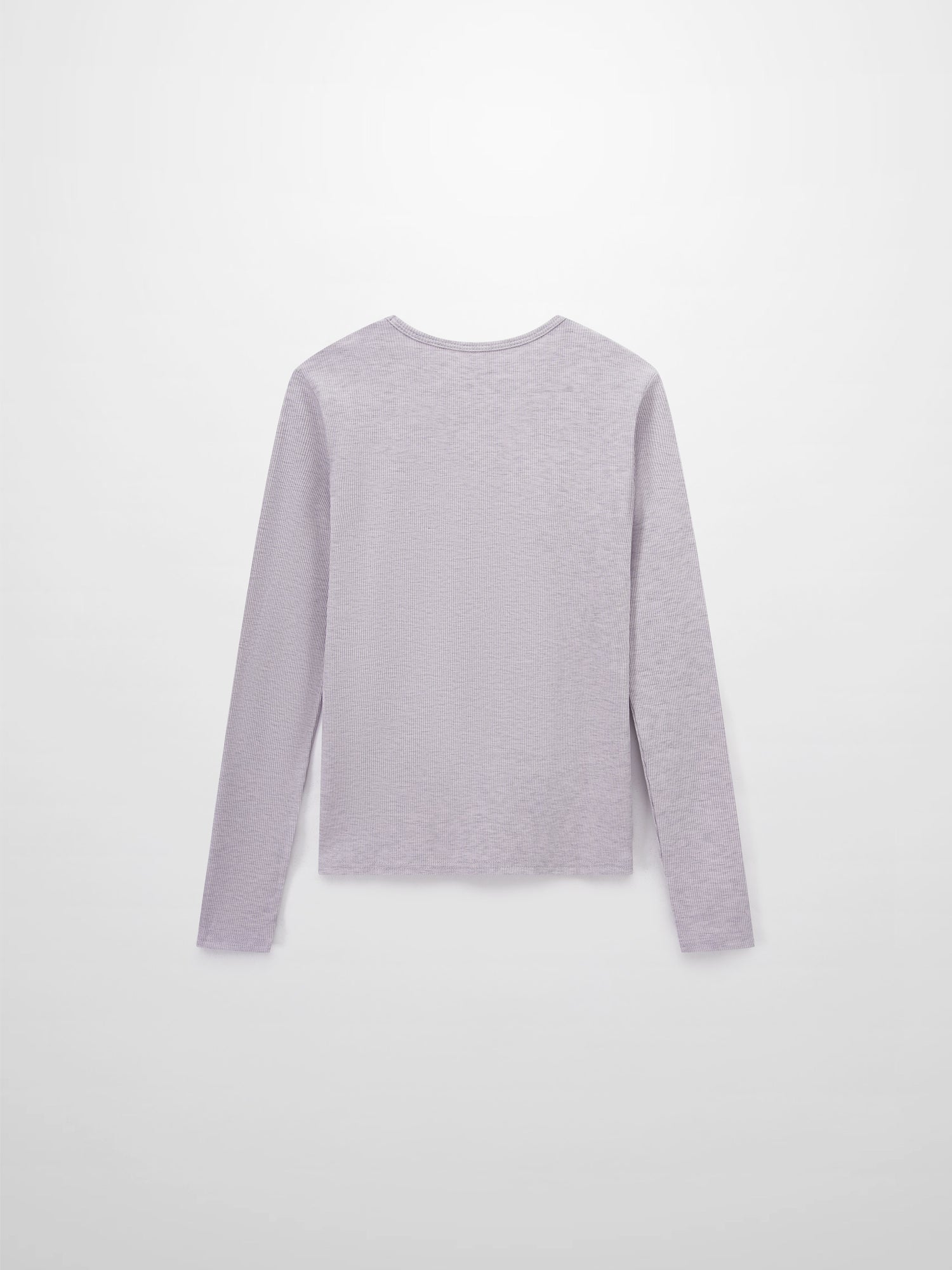 Soft Ribbed High V Tee-Heathered Lavender