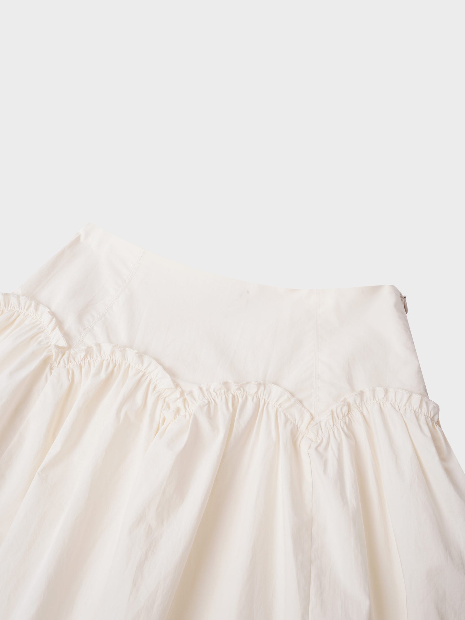 Yoke Ruffle Skirt-White